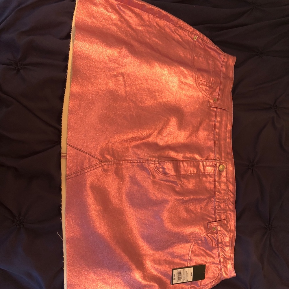 Wild fable Pink metallic denim mini skirt